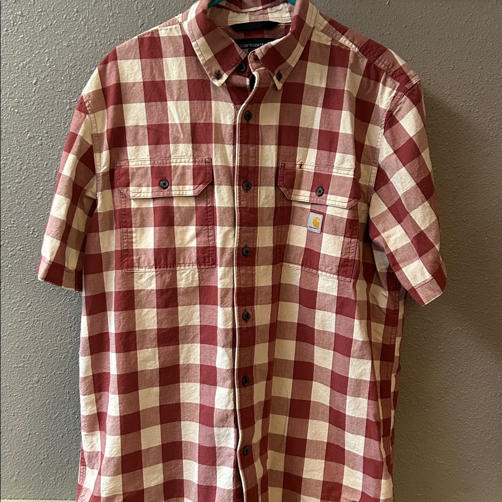 Carhartt Red and White Plaid Shirt